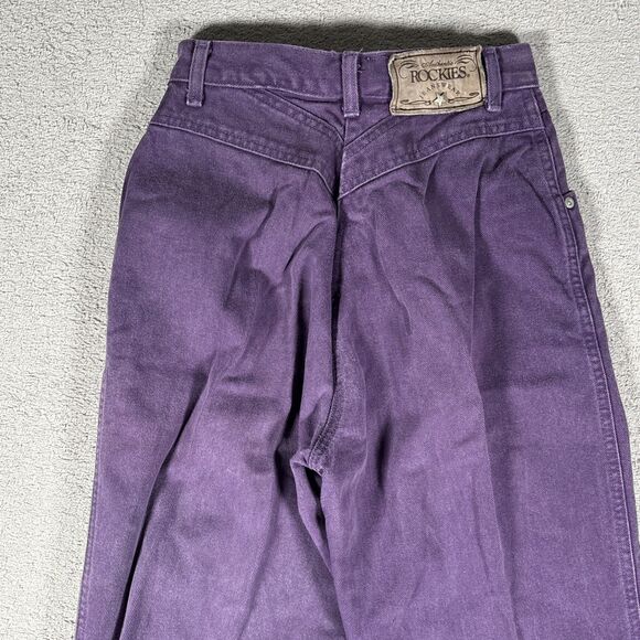 Vintage Rockies Rocky Mountain Jeans Western Bareback Purple Women Size 25WX35L - Picture 13 of 16